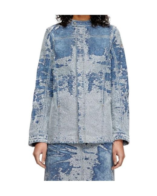 DIESEL Blue Distressed Jacket