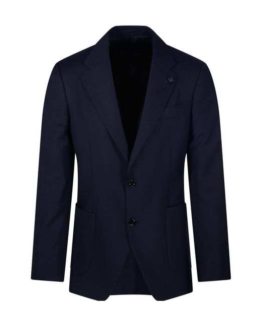 Lardini Blue Virgin Wool Single-Breasted Jacket for men