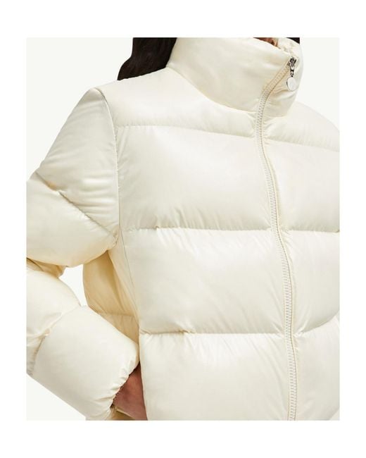 Moncler White Abbadia Short Down Jacket