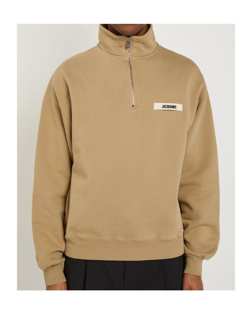 Jacquemus Natural Le Camionneur Gros Grain Cotton Sweatshirt for men