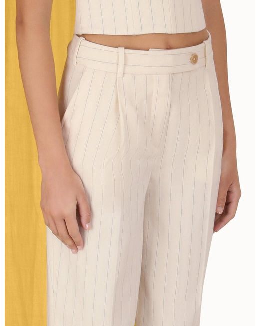 Zimmermann White Pinstriped Pleated Trousers
