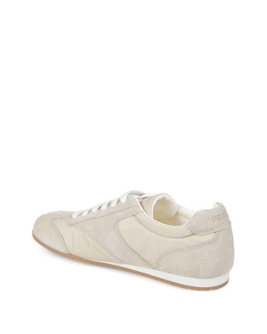 Prada White Lace-Up Low-Top Sneakers for men