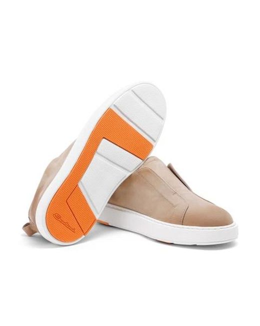 Santoni Brown Victory Slip-On Sneakers for men
