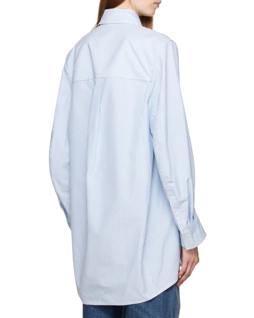 Bottega Veneta White Striped Oversized-Fit Shirt