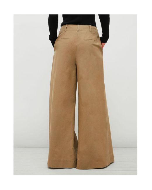 Marella Natural Twill Wide-Leg Trousers