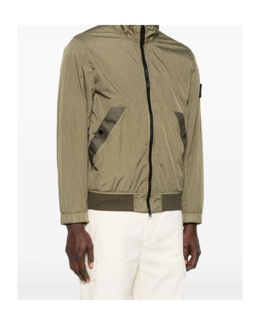 Stone Island Green Crinkle Reps Jacket for men