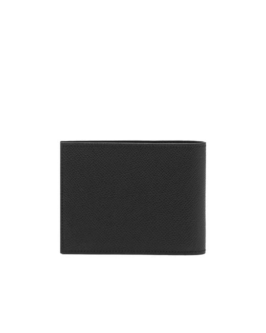 Ferragamo Black Gancini Bi-Fold Leather Wallet for men