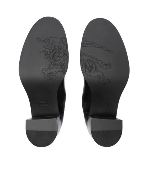 Burberry Black Leather Hampstead Heel Boots