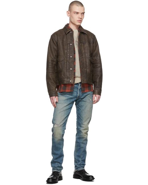 RRL Red Farrell Check-Print Shirt for men
