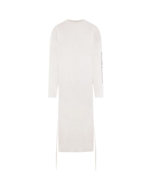 MM6 by Maison Margiela White Drop Shoulder Long T-Shirt