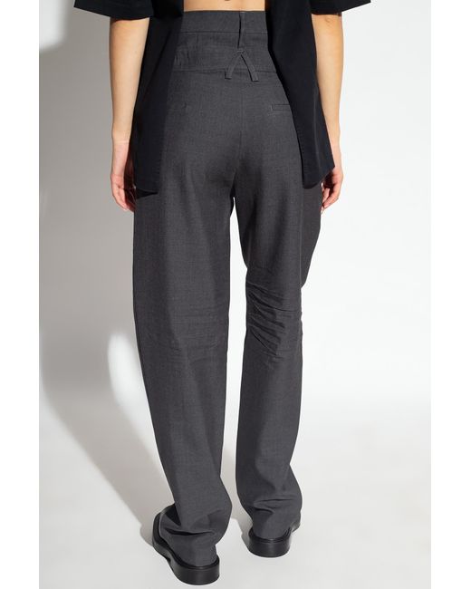 Ambush Gray Double-Waist Straight-Leg Trousers