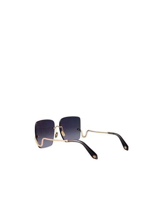 Roberto Cavalli Blue Square Frame Rimless Sunglasses