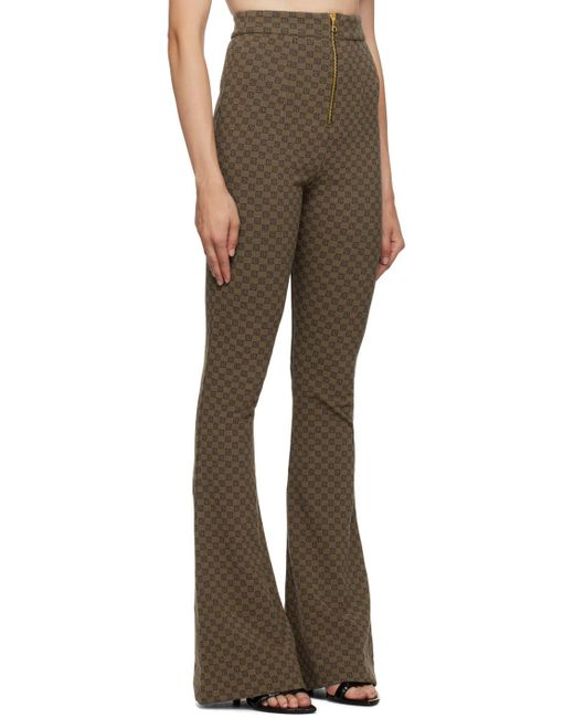 Balmain Brown Mini Monogram Knit Trousers