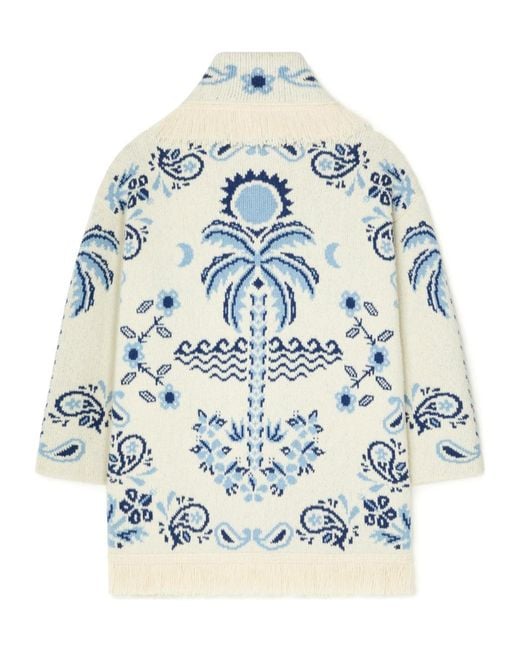 Alanui Blue Island Roots Foulard Cardigan