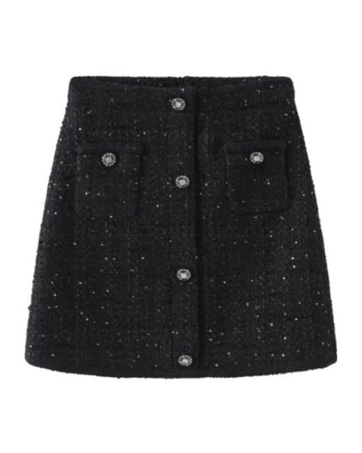 Marissa Chiara Black Button Skirt