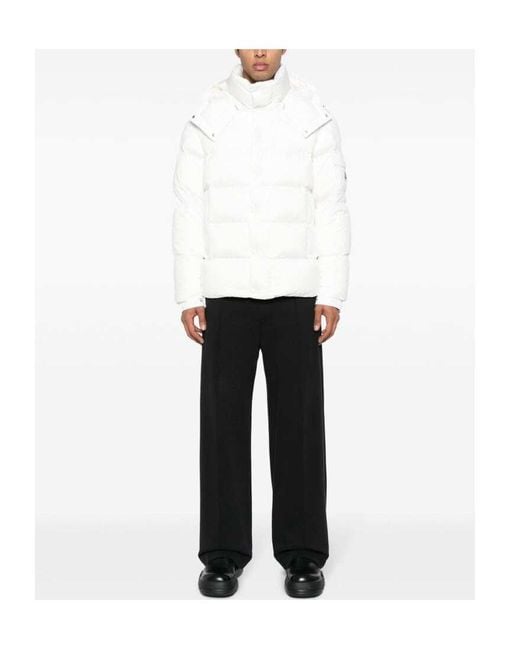 Moncler White Long-Sleeved Down Jacket for men