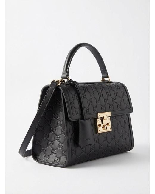 Gucci Black Padlock Medium Top Handle Bag
