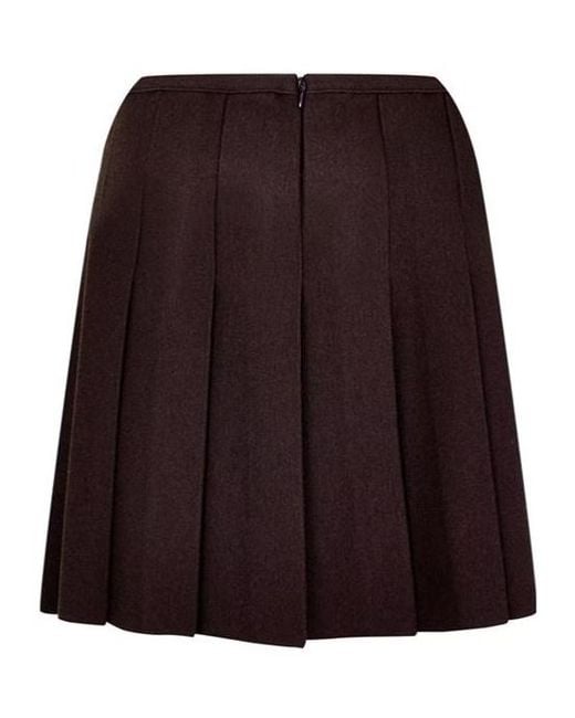Givenchy Brown Logo Pleated Skirt