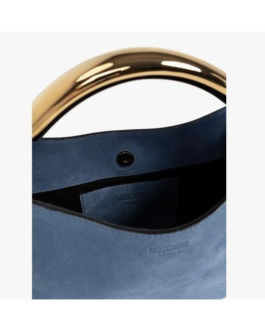 Moschino Blue Letter Detail Shoulder Bag