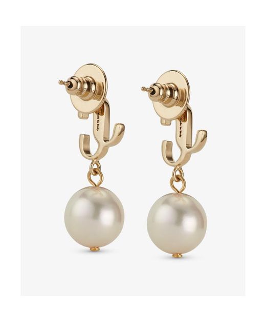 Jimmy Choo White Jc Pearl Earring