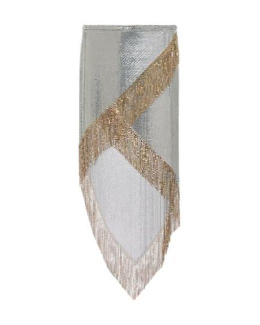 Rabanne Gray Chainmail Asymmetric Midi Skirt