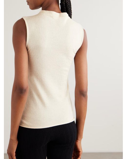 The Elder Statesman Natural Cashmere Tank