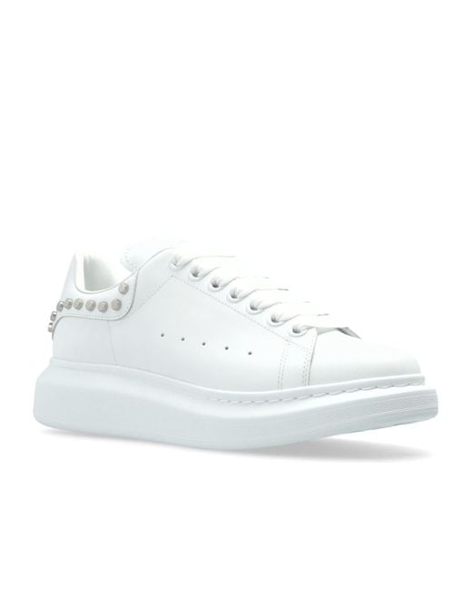 McQueen White Studded Low-Top Sneakers