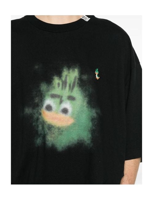 Maison Mihara Yasuhiro Black Printed Logo Patch T-Shirt for men