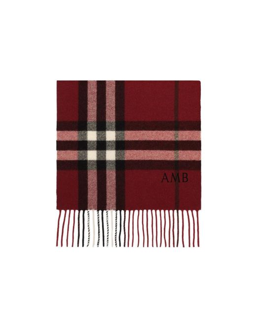 Burberry Red Gradient Check Cashmere Scarf