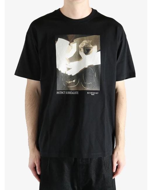 Givenchy Black Graphic Printed Regular Fit T-Shirt for men