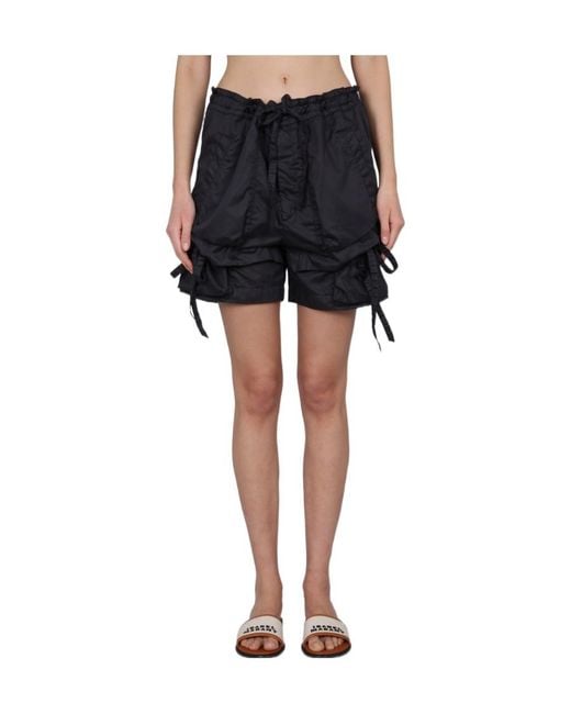 Isabel Marant Black Drawstring-Detail Shorts