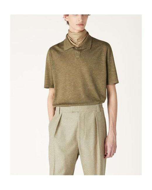 Loro Piana Green Short-Sleeved T-Shirt for men