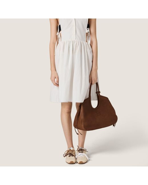 Miu Miu Natural New Balance X 530 Sl Suede And Mesh Sneakers