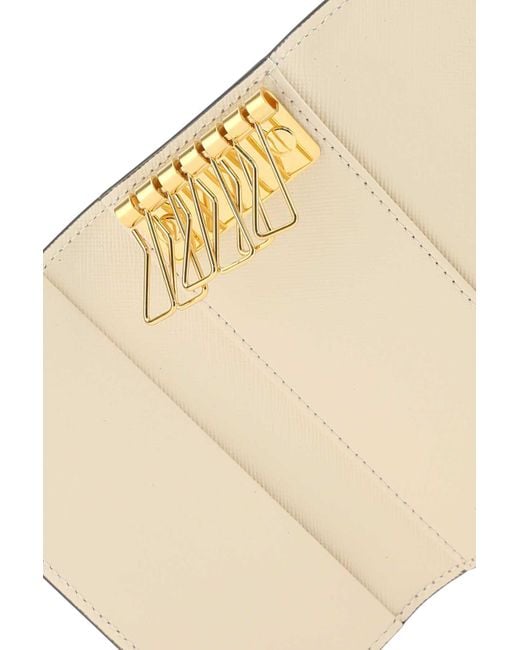 Marni Blue Logo Print Colour-Block Keyholder Wallet