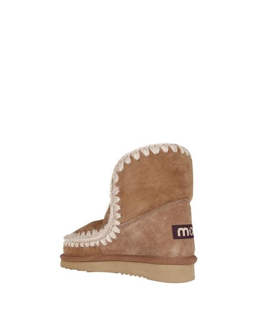 Mou Brown Knitted Detail Boots