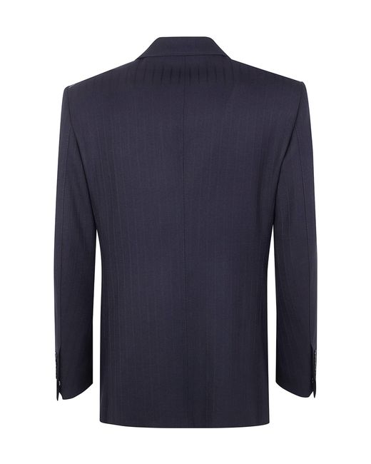 Tom Ford Blue Striped Double-Breasted Suit Jacket for men