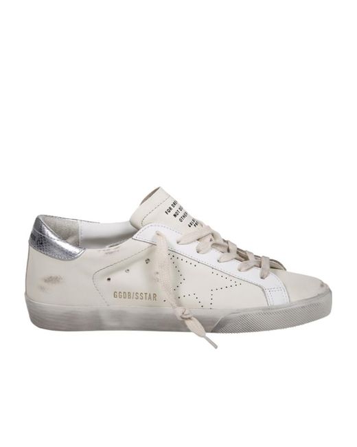 Golden Goose Deluxe Brand White Super Star Lace-Up Sneakers