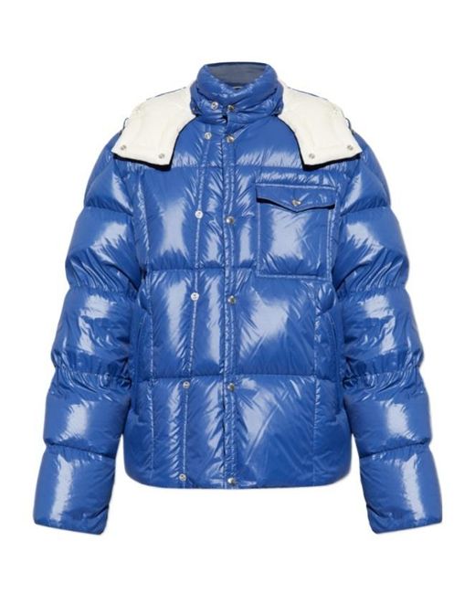 Moncler Blue Serfanto Hooded Puffer Jacket for men