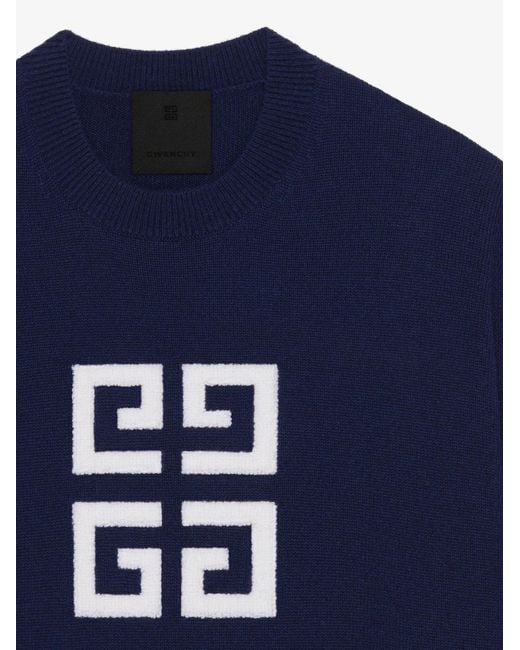Givenchy Blue 4G Motif Oversized Knit Jumper