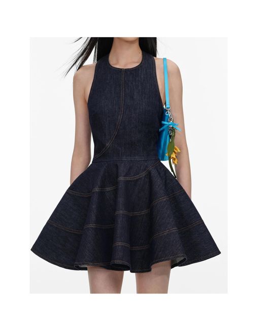 Self-Portrait Blue Denim Halterneck Mini Dress