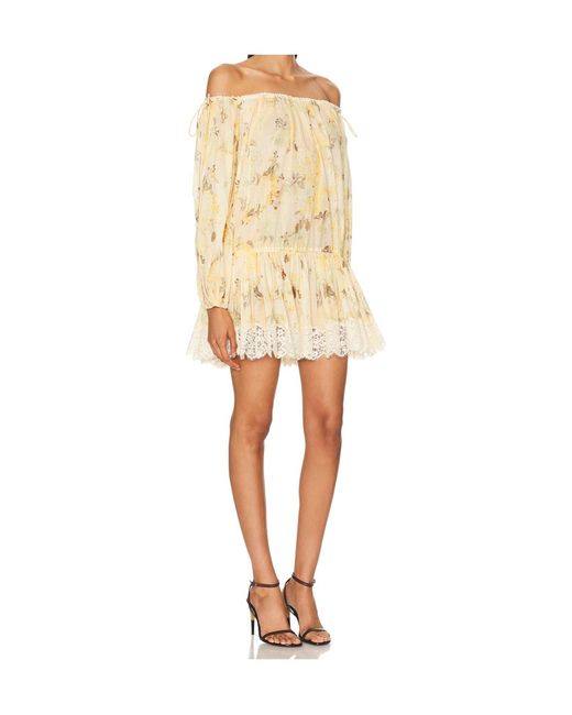 Zimmermann Natural Cascadian Tiered Printed Mini Dress