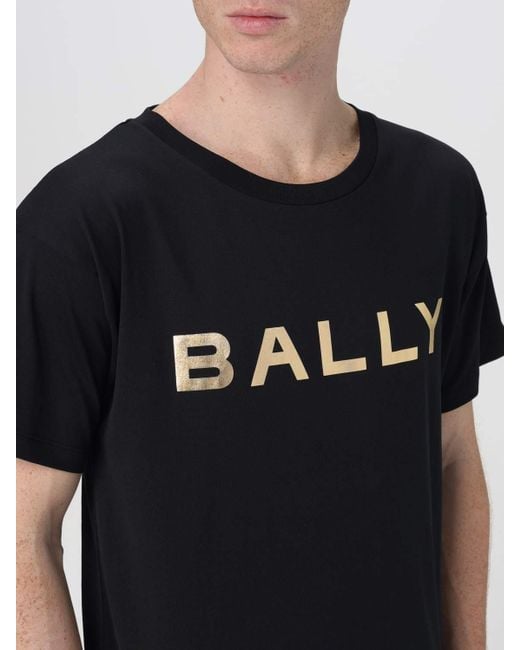 Bally Black Logo Printed Crewneck T-Shirt for men