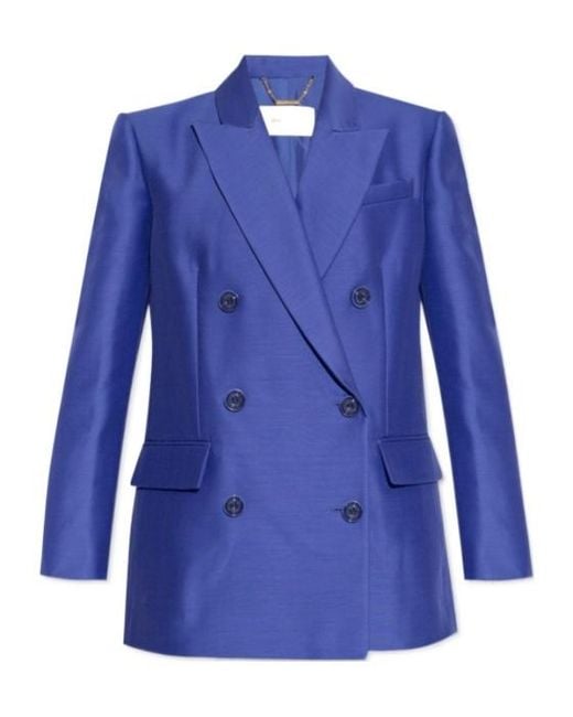 Zimmermann Blue Natura Double-Breasted Blazer
