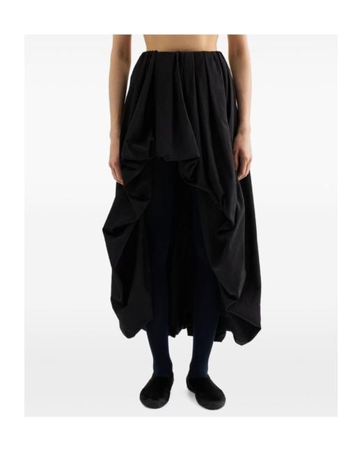 Jil Sander Black Asymmetric Draped Skirt