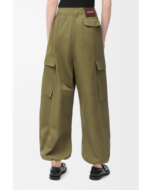 Loewe Green Mid-Rise Cargo Trousers