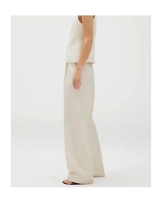 Calvin Klein Natural Structured Pleated Pants