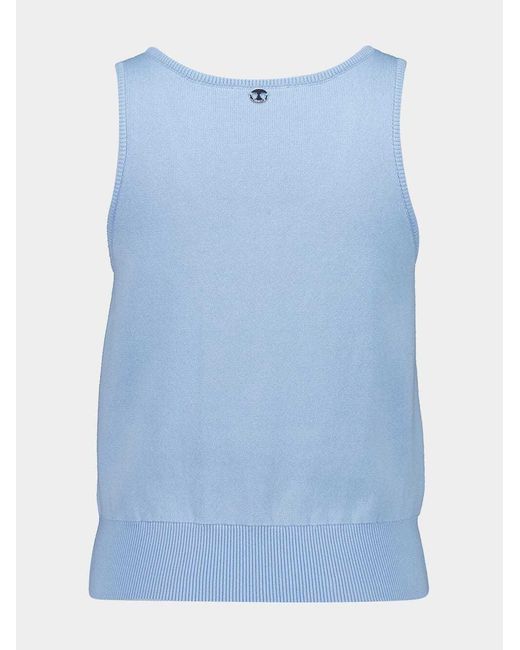 Rabanne Blue Floral-Embroidery Tank Top