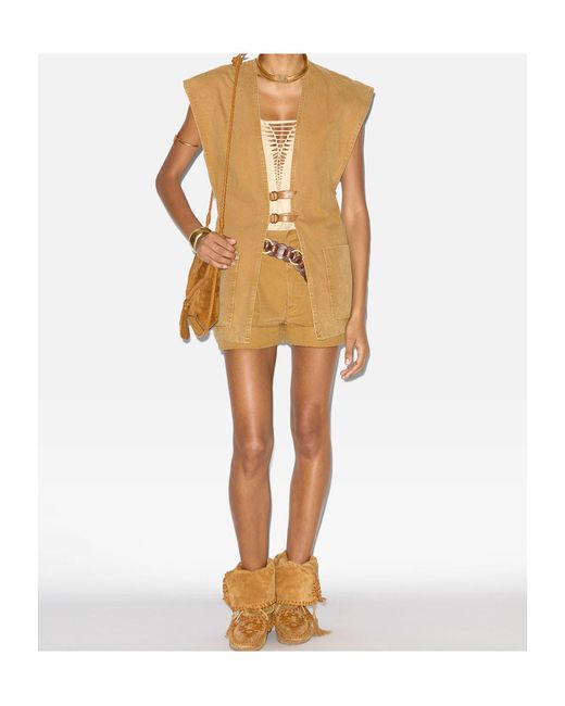 Isabel Marant Brown Falila Buckle Fastened Waistcoat