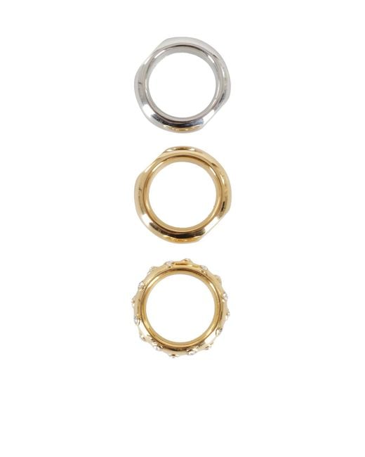 Rabanne White Rabanne Xl Link Set Of 3 Rings