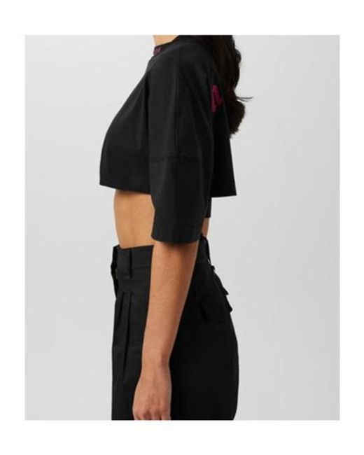 Palm Angels Black Logo Crop T-Shirt